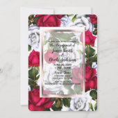 Red & White Roses Shabby Chic Glam Verloving Kaart (Voorkant)