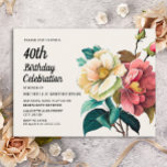 Red White Roses Women's 40th Birthday Uitnodiging Briefkaart<br><div class="desc">Mooie rode en witte rozen briefkaart van de 40e verjaardag van vrouwen. De tekst is volledig klantgericht,  zodat kan deze kaart voor om het even welke leeftijd worden ontworpen. Neem contact met ons op voor hulp bij het aanpassen of aanpassen van producten.</div>