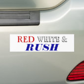 Red White Rush Bumpersticker (Op auto)