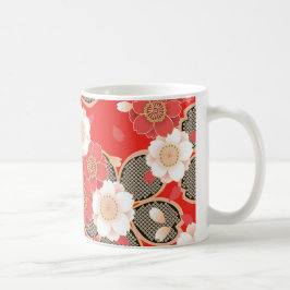 Red & White Sakura Japans Kimono Koffiemok