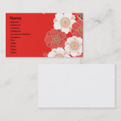 Red & White Sakura Japans Kimono Visitekaartje (Voorkant / Achterkant)