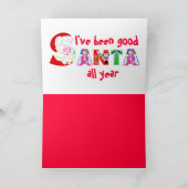 Red White Santa Kerstfeestdag Feestdagen Kaart (Binnen)