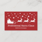 Red White Santa Sleigh Professional Service Visitekaartje (Voorkant)