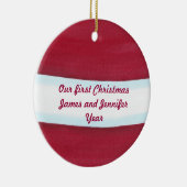 Red White Santa Waist Ons eerste kerstfeest Keramisch Ornament (Rechts)