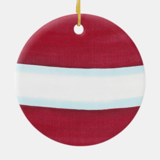 Red White Santa Waist Ons eerste kerstfeest Keramisch Ornament (Achterkant)