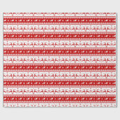 Red White Scandinavian Fair Isle kerstcadeau Cadeaupapier (Vlak)