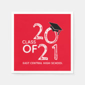 Red White School Kleuren Senior Class 2021 Servet (Voorkant)