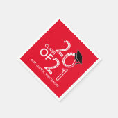 Red White School Kleuren Senior Class 2021 Servet (Hoek)