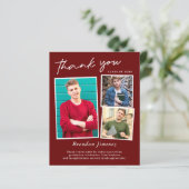 Red White Script 3 Foto Afstuderen Hartelijk dank (Staand voorkant)