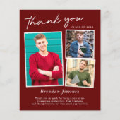 Red White Script 3 Foto Afstuderen Hartelijk dank (Voorkant)