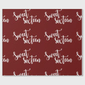 Red White Script Cute Sweet 16 Birthday Party Gift Cadeaupapier (Vlak)