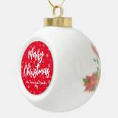 Red White Script KeepSake Modern Vrolijk Kerstfees Keramische Bal Ornament (Rechts)