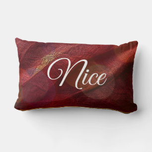 Red White Script Lettering Naughty of Nice Kussen