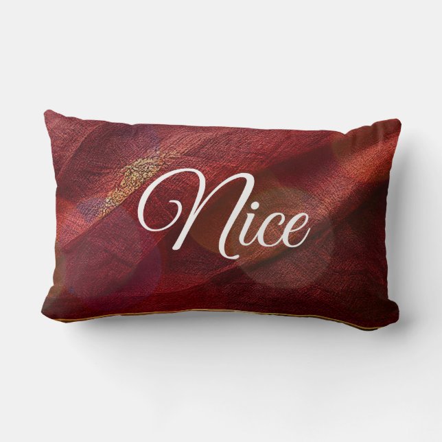 Red White Script Lettering Naughty of Nice Kussen (Achterkant)