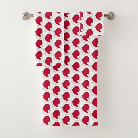 Red White Secret Santa Claus Pet kerstavond Bad Handdoek (Insitu)