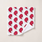 Red White Secret Santa Claus Pet kerstavond Bad Handdoek (Wasdoekje)