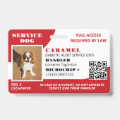 Red White Service Dog Foto-ID QR-code Badge (Voorzijde)