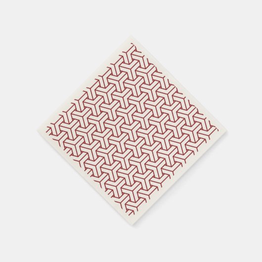 Red White Shinshu Japan Bishamon Pattern Servet (Hoek)