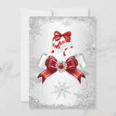 Red White Silver Winter Wonderland Holiday Party Kaart (Achterkant)