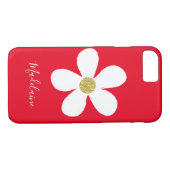 Red White Simple Daisy Gold Personal Case-Mate iPhone Case (Achterkant (Horizontaal))