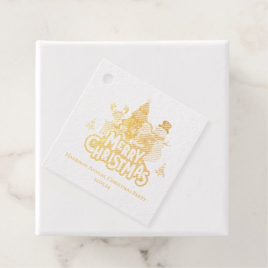 Red & White Simple Merry Christmas Bedankjes Labels (Met doos)