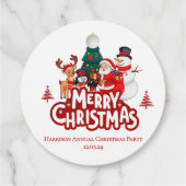 Red & White Simple Merry Christmas Bedankjes Labels (Achterkant)