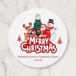 Red & White Simple Merry Christmas Bedankjes Labels