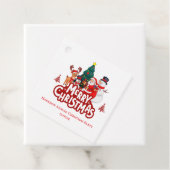 Red & White Simple Merry Christmas Bedankjes Labels (In situ)