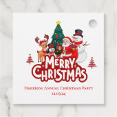 Red & White Simple Merry Christmas Bedankjes Labels (Achterkant)