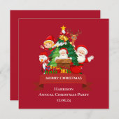 Red & White Simple Merry Christmas Kaart (Voorkant / Achterkant)