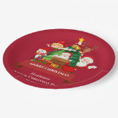 Red & White Simple Merry Christmas Papieren Bordje (Gekanteld)