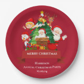 Red & White Simple Merry Christmas Papieren Bordje (Voorkant)