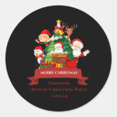 Red White Simple Merry Christmas T Shirt  Ronde Sticker (Voorkant)
