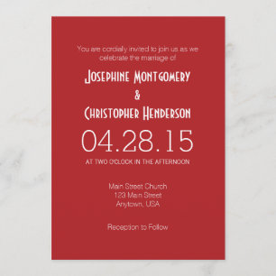 Red White Simple Modern Weddenschap Kaart