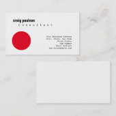 Red White Simple Trendy Cute Plain Consultant Visitekaartje (Voorkant / Achterkant)
