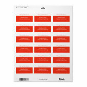 Red White Sjabloon Merry Kerstmis Adres Etiket (Full Sheet)