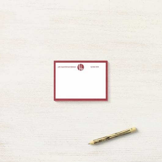 Red & White Small Business Logo - Promotie Post-it® Notes (Op bureau)