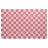Red White Snowflake Checkered Pattern Stof (Fat Quarter)