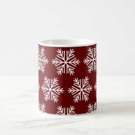 Red White Snowflake Christmas Pattern Coffee Mug  Koffiemok