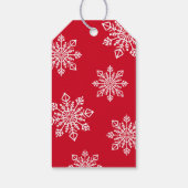 Red White Snowflake Company Logo Vrolijk Kerstfees Cadeaulabel (Achterkant)