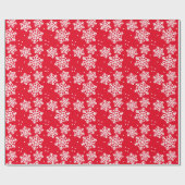 Red White Snowflake kerst Cadeaupapier (Vlak)