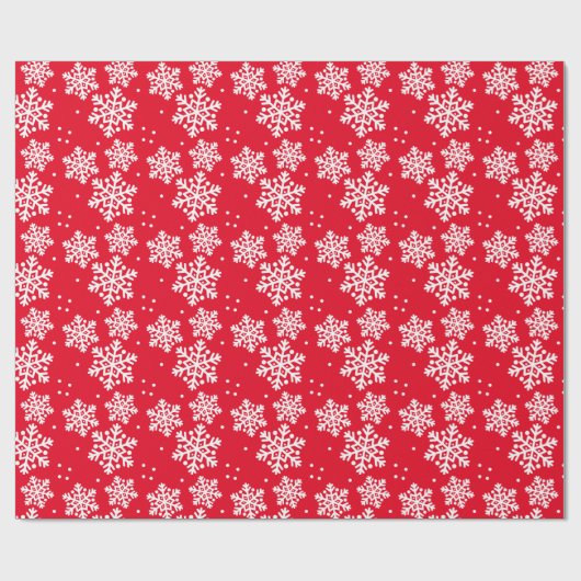 Red White Snowflake kerst Cadeaupapier (Vlak)