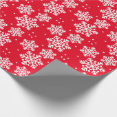 Red White Snowflake kerst Cadeaupapier (Hoek)