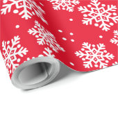 Red White Snowflake kerst Cadeaupapier (Rol Hoek)