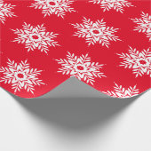 Red White Snowflake Pattern Cadeaupapier (Hoek)
