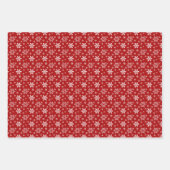 Red White Snowflake Pattern Holiday Kerstmis Inpakpapier Vel (Voorkant 3)