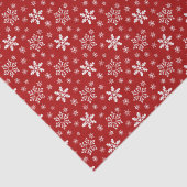 Red White Snowflake Pattern Holiday Kerstmis Tissuepapier (Detail)