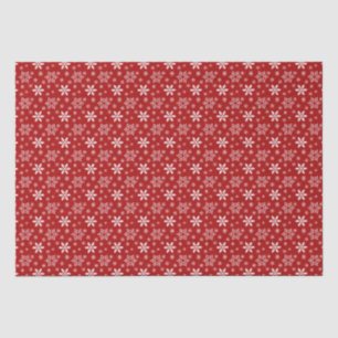 Red White Snowflake Pattern Holiday Kerstmis Tissuepapier