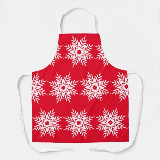 Red White Snowflake Pattern Schort (Voorkant)