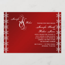 Red White Snowflake Winter Weddenschap Kaart